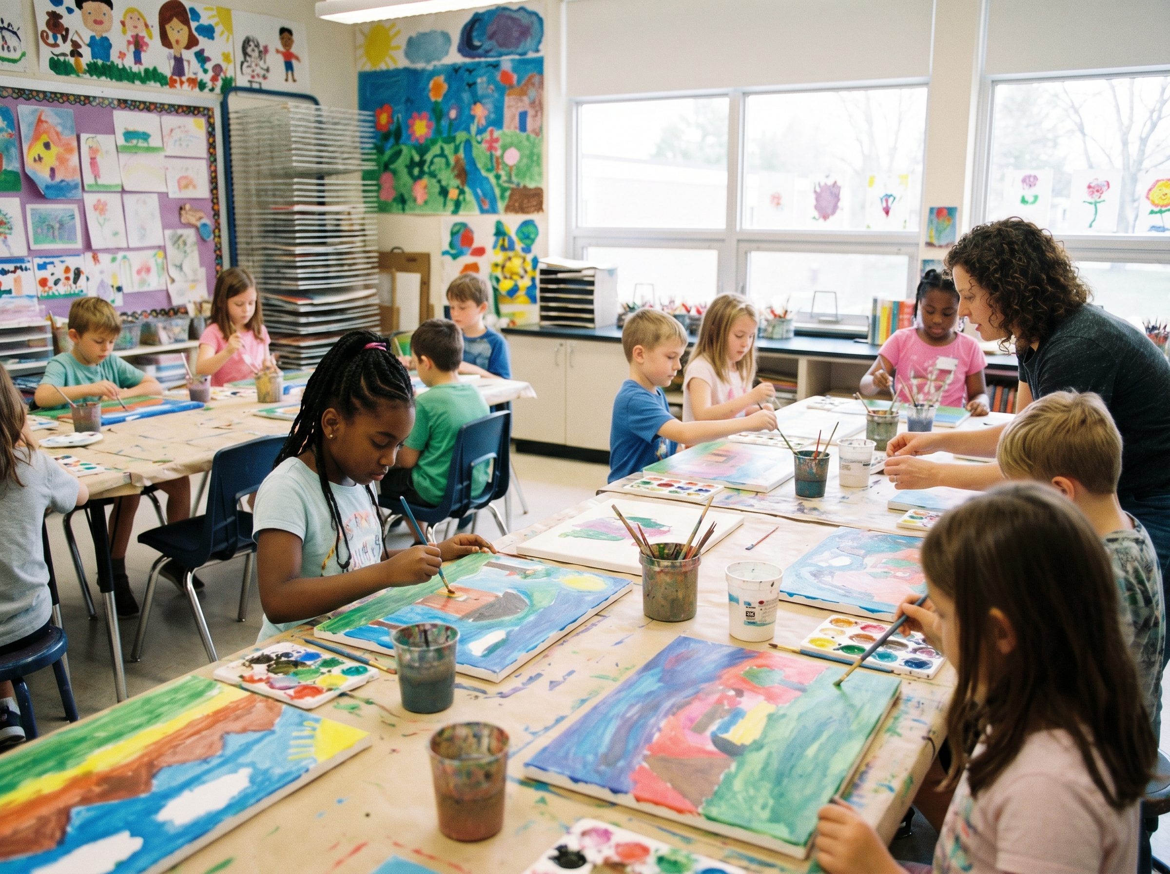 Art class painting